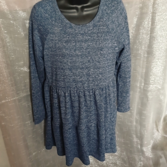 As U Wish Tee shirt long sleeved Navy/Gray Dress Size Large, tiered skirt - Picture 1 of 4